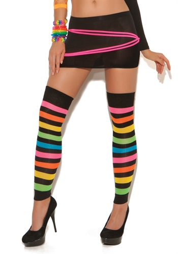 Neon Stripped Leg Warmers - One Size EM-1897