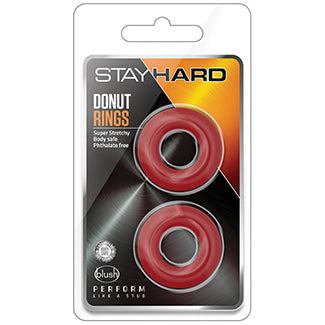 Stay Hard Donut Rings Oversized-Red 2Pk