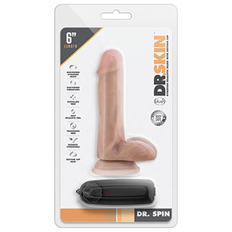 Dr. Skin Dr. Spin Gyrating Realistic Dildo-Vanilla 8"