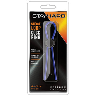 Stay Hard Silicone Loop Cock Ring-Black