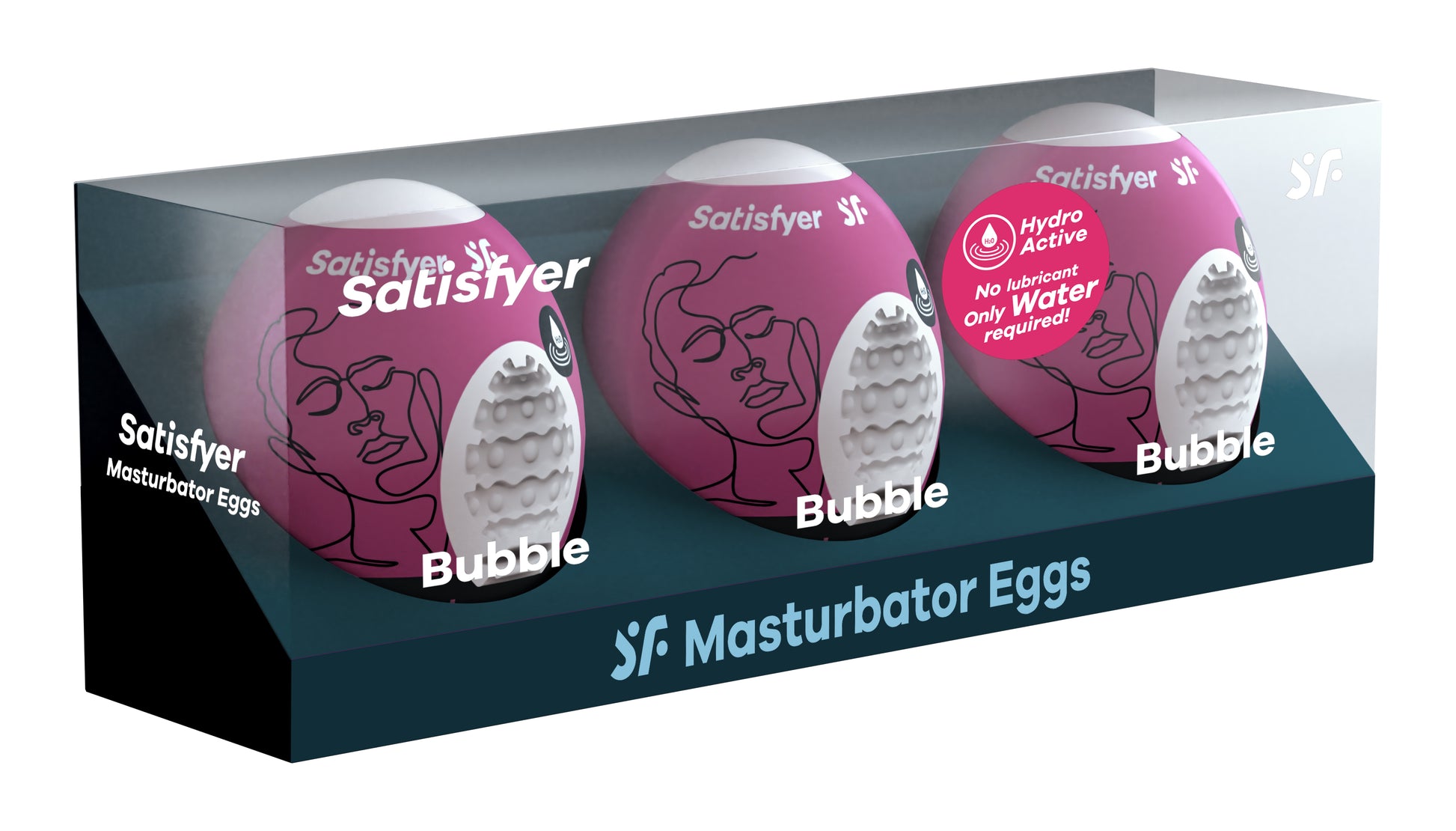 3 Pc Set Masturbator Egg - Bubble - Violet SAT-9043453