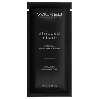 Wicked Sensual Massage Cream-Stripped + Bare Unscented 4oz