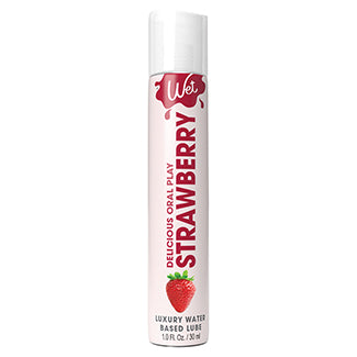 Wet Delicious Oral Play Strawberry Waterbased Flavored Lubricant 4oz