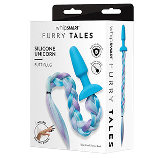 Whipsmart Furry Tales Silicone Plug with Rainbow Tail 3.75"