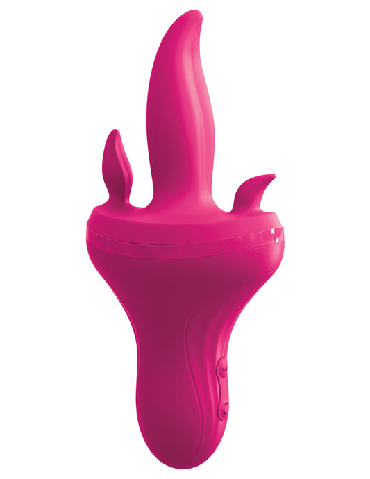 Threesome Holey Trinity Triple Tongue Vibrator -  Pink PD4959-12